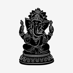 Lord Ganesha Ganpati Bappa vector illustration