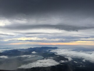 clouds over the mountains