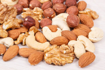Different nuts and almonds as source vitamins and minerals