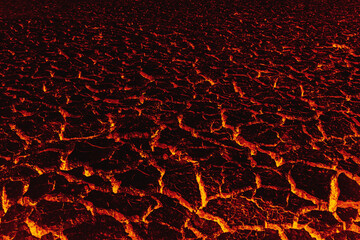 Magma is full of lava, Lava ground background, Global warming.