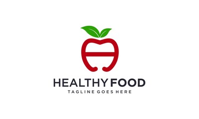 Creative and simple apple for vitamin or nutrition logo design vector editable