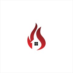 House on Fire, Preventing Fire. Vector illustration. icon symbol.