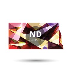 Low poly map of north dakota state