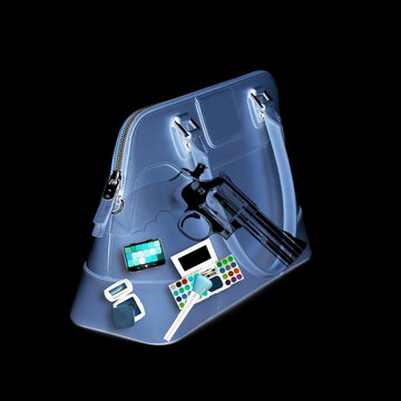 Xray scan detects weapon in criminals briefcase