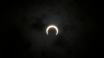 Closeup view of the annular solar eclipse nearing its totality
