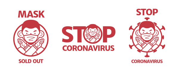STOP CORONAVIRUS icon set