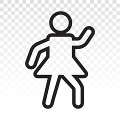 Woman walking / walk foot - Line art icon for apps or websites