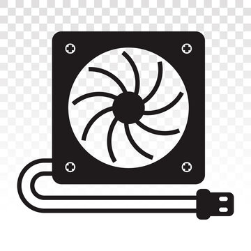 recommend clip art: PC fan / computer fan with usb plugs flat icon for apps or website