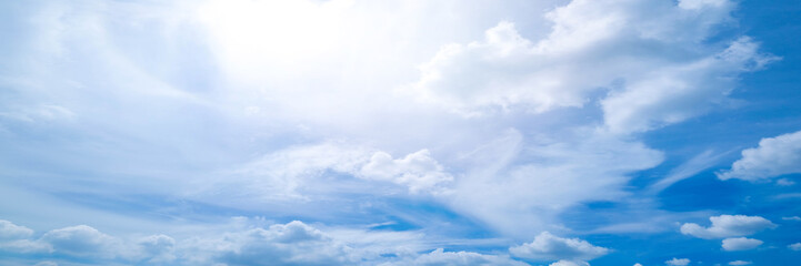 Obraz premium Beautiful blue sky cloudsfor background. Panorama of sky.