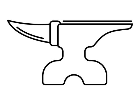 recommend clip art: Blacksmith anvil icon with line art for apps or website