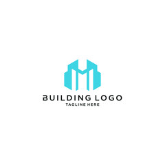 building logo letter M modern design template