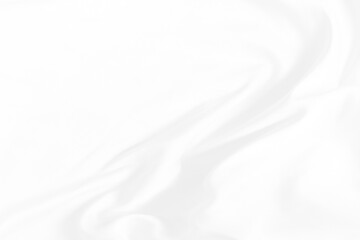 White fabric backround abstract with soft waves. Elegant and luxury silk satin texture.