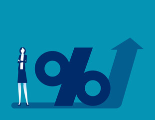 Percentage symbol on Arrow pointing upwards