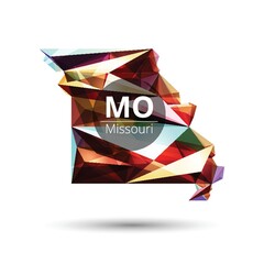 Low poly map of missouri state