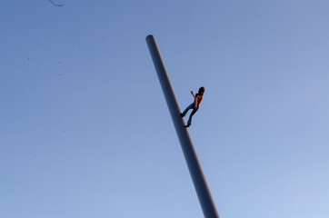 Sculpture of Woman Walking to the sky in Strasbourg