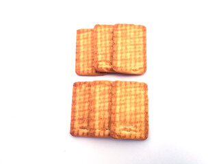 sweet fresh bake healthy brown biscuit isolated on white background