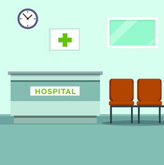 Vector illustration inside the hospital