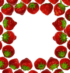 strawberry frame with a place for text on a white background