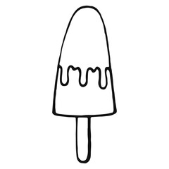 Ice cream. Hand drawn sweets doodle elements. Vector illustration on a white background.