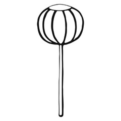 Candy lollipop. Hand drawn sweets doodle elements. Vector illustration on a white background.