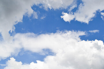 White clouds in the blue sky