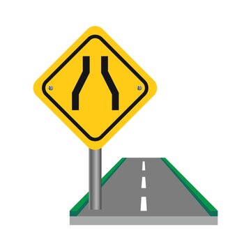 One lane road sign