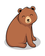 Bear Cartoon Cute Honey Bear Sitting