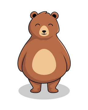 Bear Cartoon Cute Honey Bear Standing