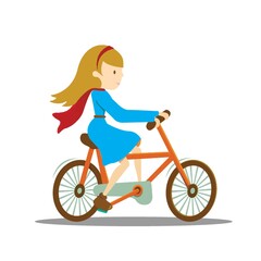 Fototapeta na wymiar Girl riding bicycle