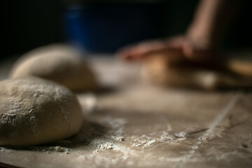 Traditional romanian food and cooking. Preparing dishes for Easter with grandmother.