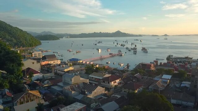 komodo Labuan Bajo City View Flores Aerial by drone