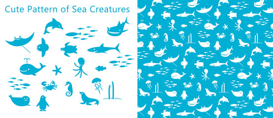 可愛い海の生物のパターン © mixcolours