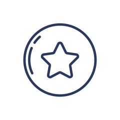 Bonus points thin line icon. Star in circle, rank, rating isolated outline sign. Loyalty program, customer satisfaction, quality concept. Vector illustration symbol element for web design and apps