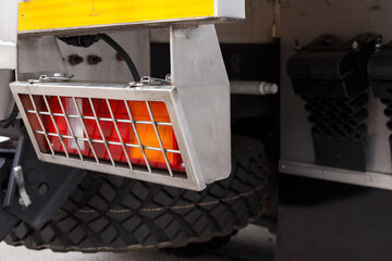 protected truck taillights with radiator