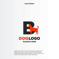 Initial Letter B Dog Logo And Icon Name Dog Design Vector.
