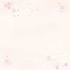 桜の和柄　和紙　背景イラスト