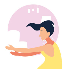 woman doing dance exercises at home