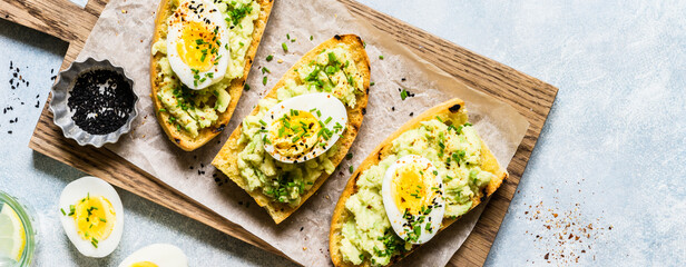 Avocado and Boiled Egg Toasts