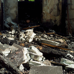  house after fire in complete mess