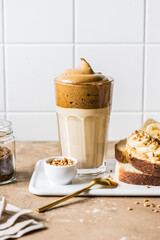 Dalgona Coffee with Sandwich