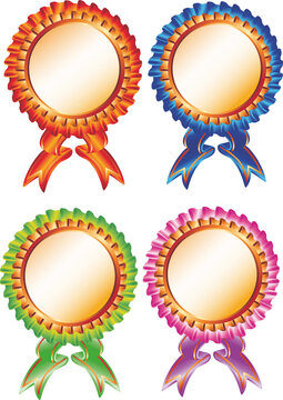 set of premium rosettes, isolated object on a white background, vector illustration,