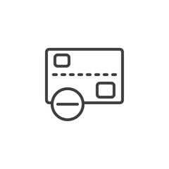Declined transaction line icon. linear style sign for mobile concept and web design. Cancel credit card outline vector icon. Invalid purchase symbol, logo illustration. Vector graphics