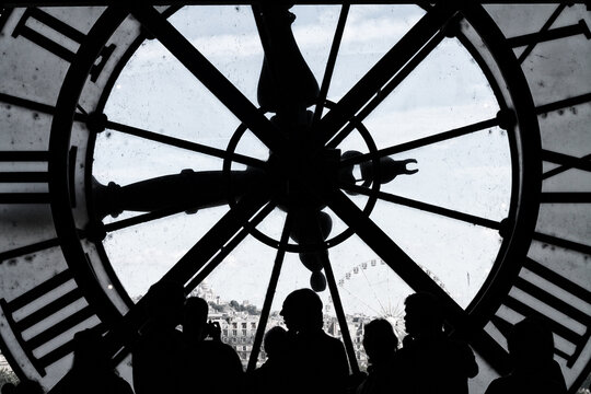 June, 2015 - PARIS: Famous clock in the Orsay Museum, Paris, France