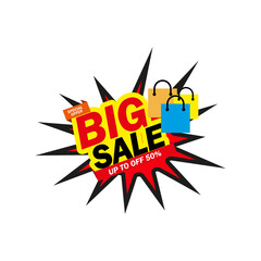 Pop art style big sale vector illustration