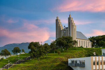 Akureyrarkirkja Lutheran Church This is an important and popular landmark of Akureyri city in...