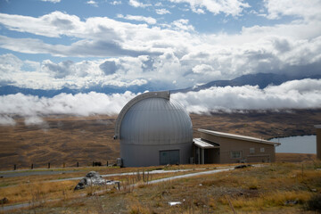Fototapeta premium Clouds Mt John observatory summit