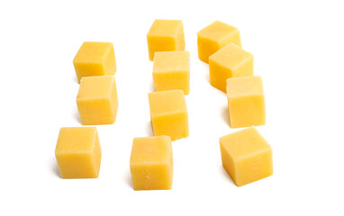 cheese squares isolated