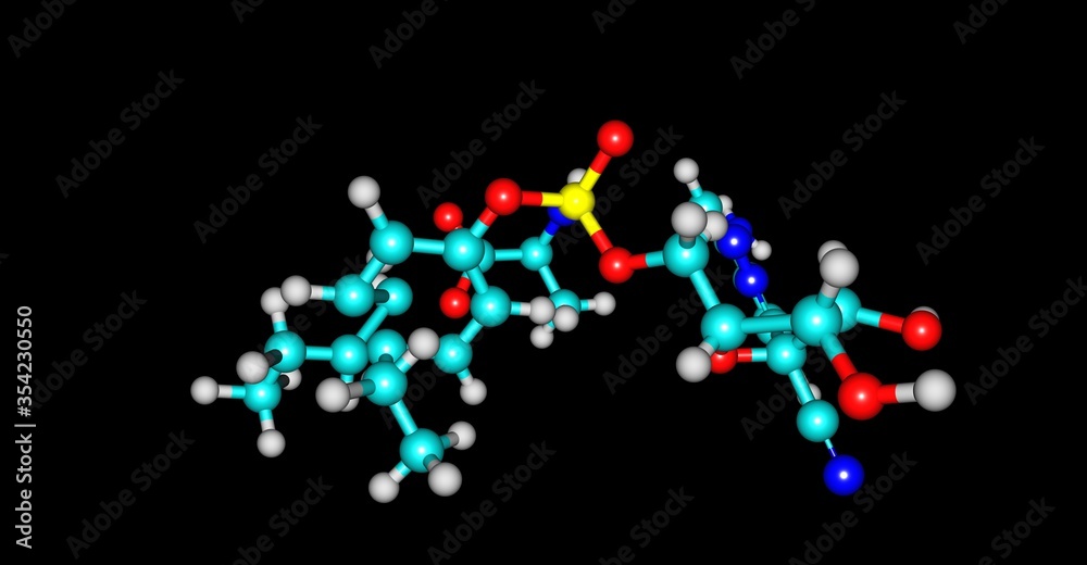 Poster Remdesivir molecular structure isolated on black