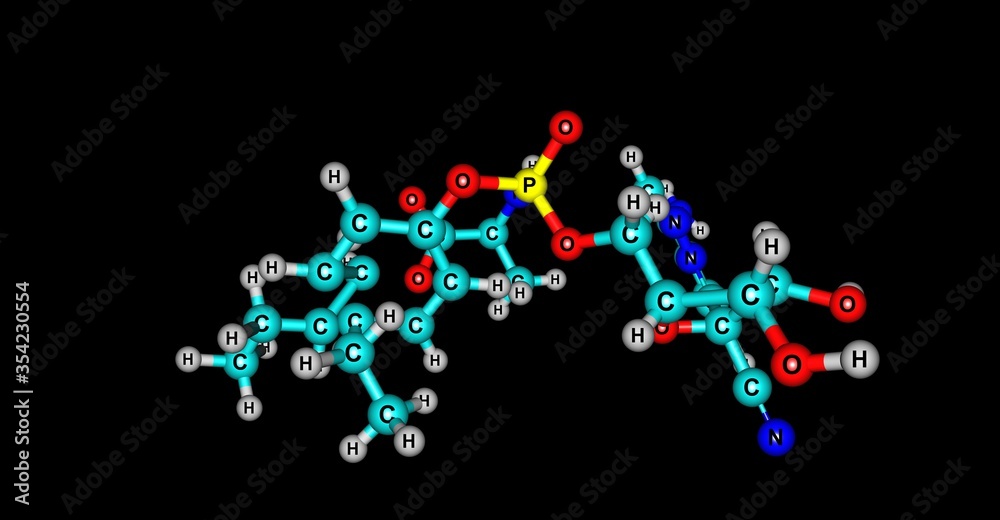 Canvas Prints remdesivir molecular structure isolated on black