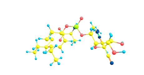 Remdesivir molecular structure isolated on white